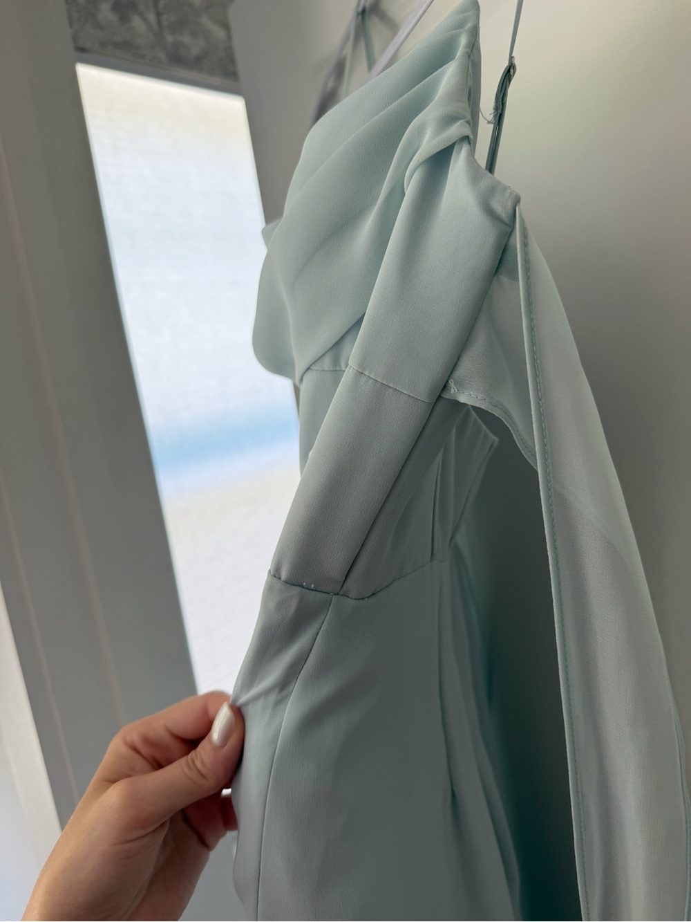 Azazie x Kendall and Kylie Light Blue Draped Maxi Dress - Picture 4 of 10